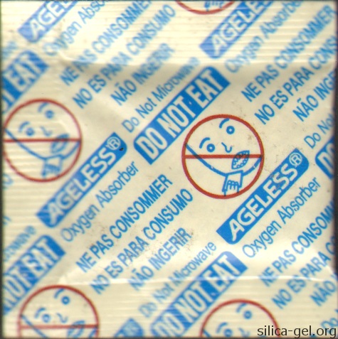 Ageless Oxygen Absorber With Red and Blue Text
