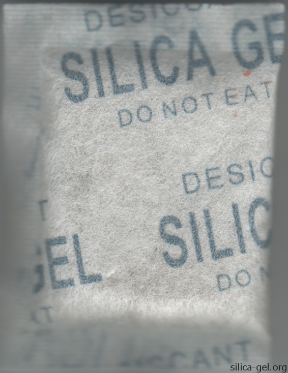 Packet with grayish-blue writing.